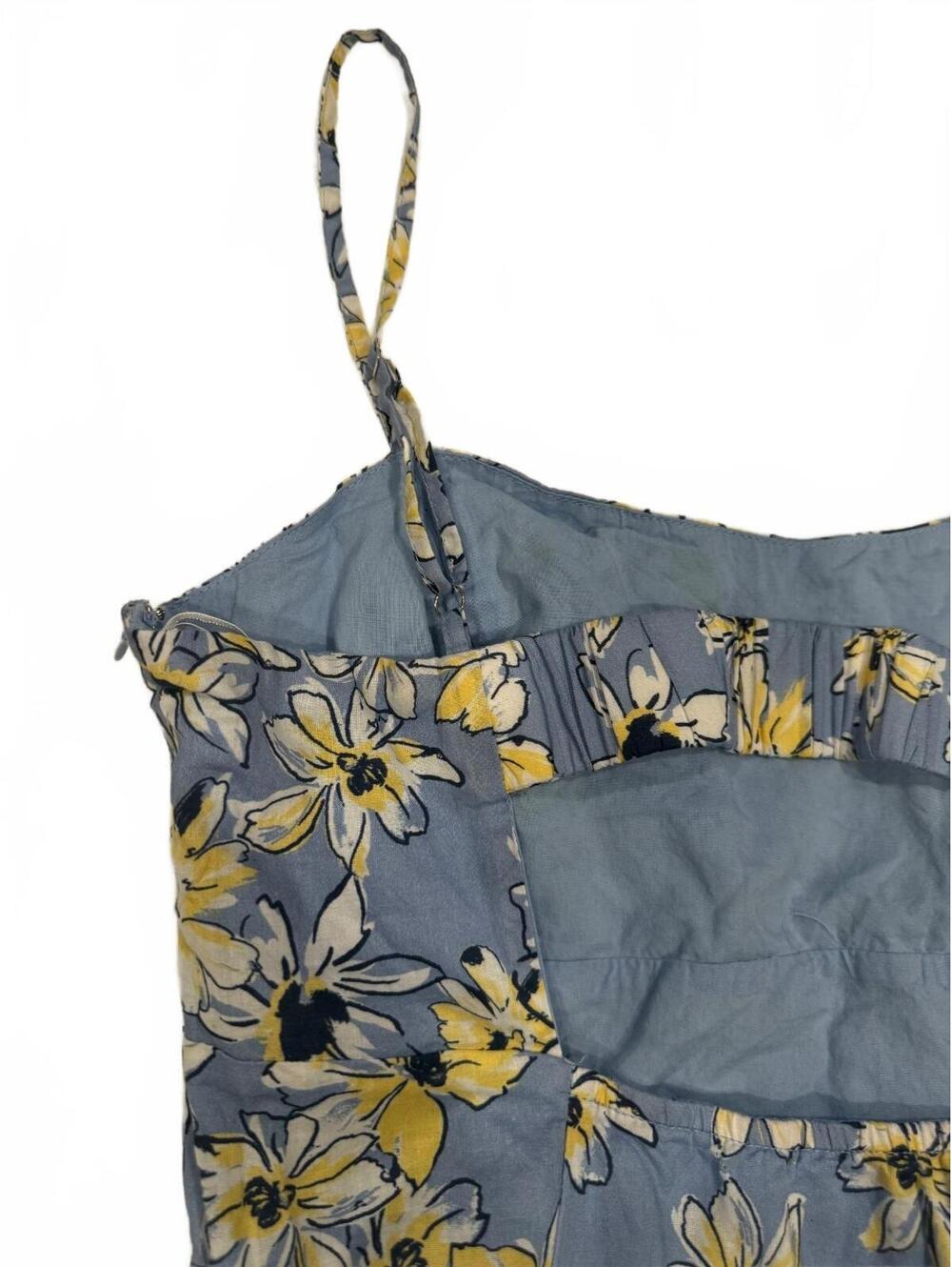 Lulus Blossom Together Light Blue Floral Cutout Mini Dress Size Large - Picture 6 of 9